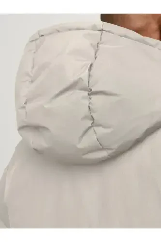 PUFFER JACKET Erkak Shishirma Mont Cream Beige-Krem Bej - 5