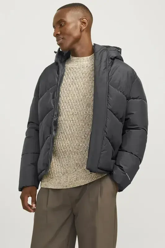 PUFFER JACKET Erkak Shishirma Mont Fumo Kulrang-Fumo Kulrang - JACK & JONES