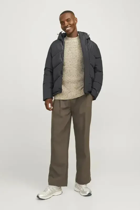 PUFFER JACKET Erkak Shishirma Mont Fumo Kulrang-Fumo Kulrang - 4