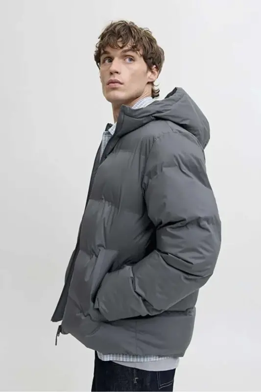 PUFFER JACKET Erkak Shishirma Mont Fumo Kulrang-Fumo Kulrang - 7