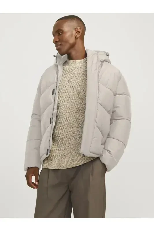 PUFFER JACKET Men's Padded Jacket Cream Beige-Cream Beige - JACK & JONES