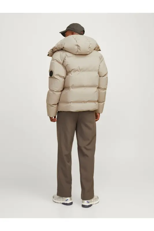Puffer Jacket Soğuk Geçirmez Bej Erkek Şişme Mont - Crockery - 3