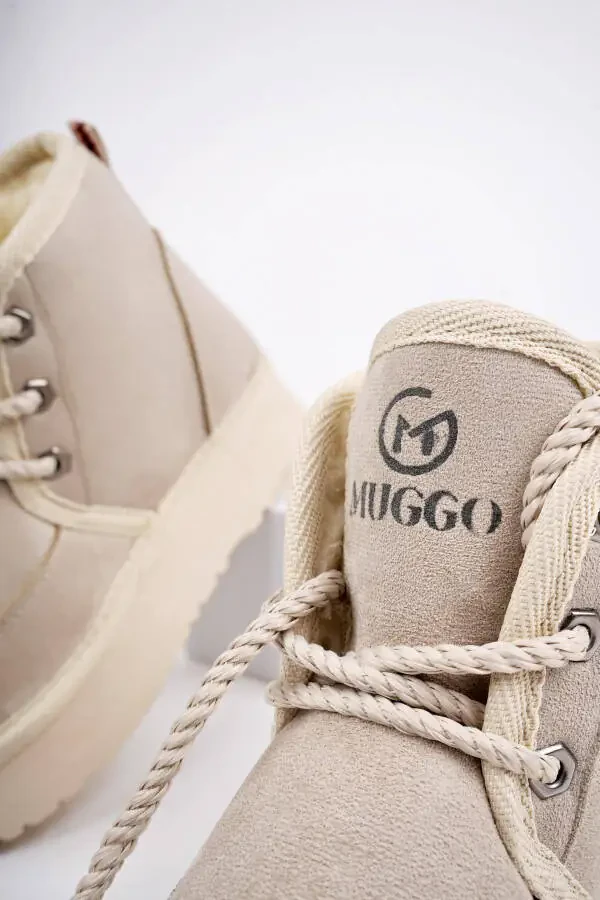 Puffer, thick-soled, fur-lined, lace-up, everyday mini half-boot for kids. - 6