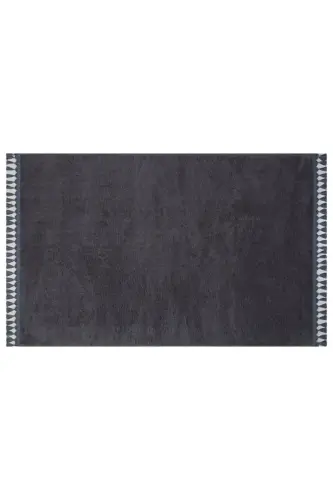 Puffy Bath Mat 2-Piece Fringed Washable Anthracite - 5
