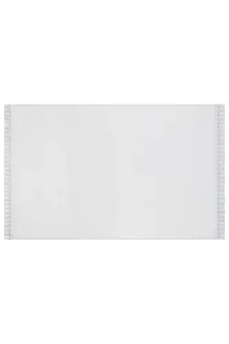 Puffy Bath Mat Set of 2 Fringed Washable White-White - 3