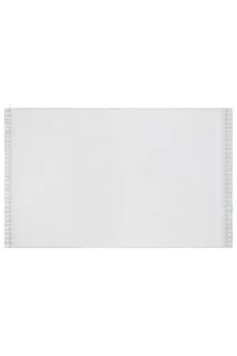 Puffy Bath Mat Set of 2 Fringed Washable White-White - 3