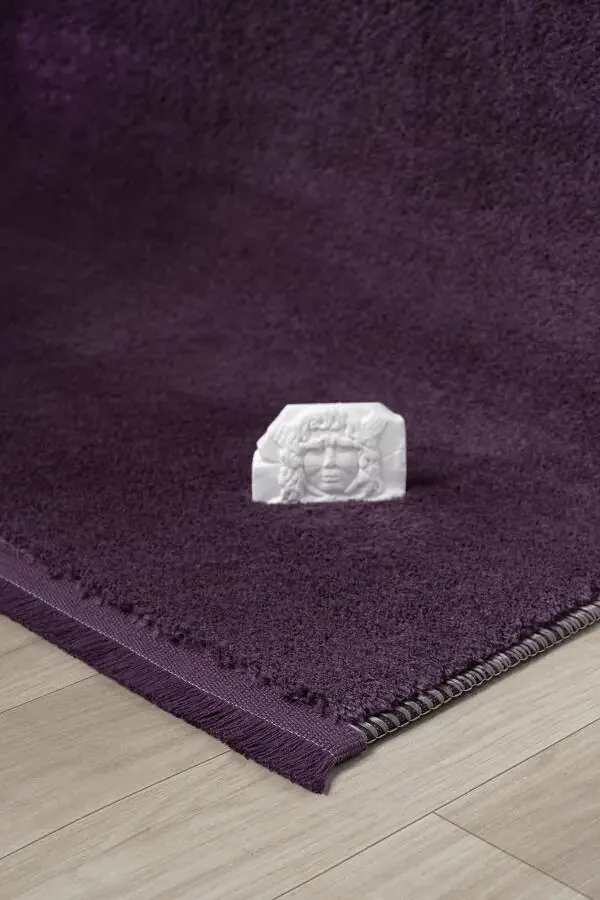 Puffy Lilac Knit Tassel Plush Soft Washable Non-Slip Base Rug Living Room - 2