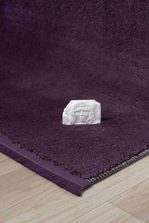 Puffy Lilac Knit Tassel Plush Soft Washable Non-Slip Base Rug Living Room - 8