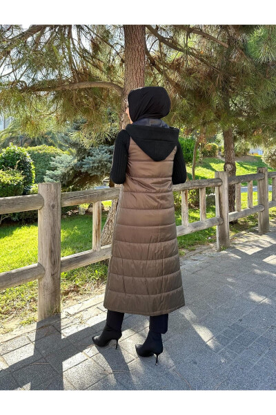 Puffy Quilted Fiber Filled Women's Winter Long Sports Vest 50007 - 3