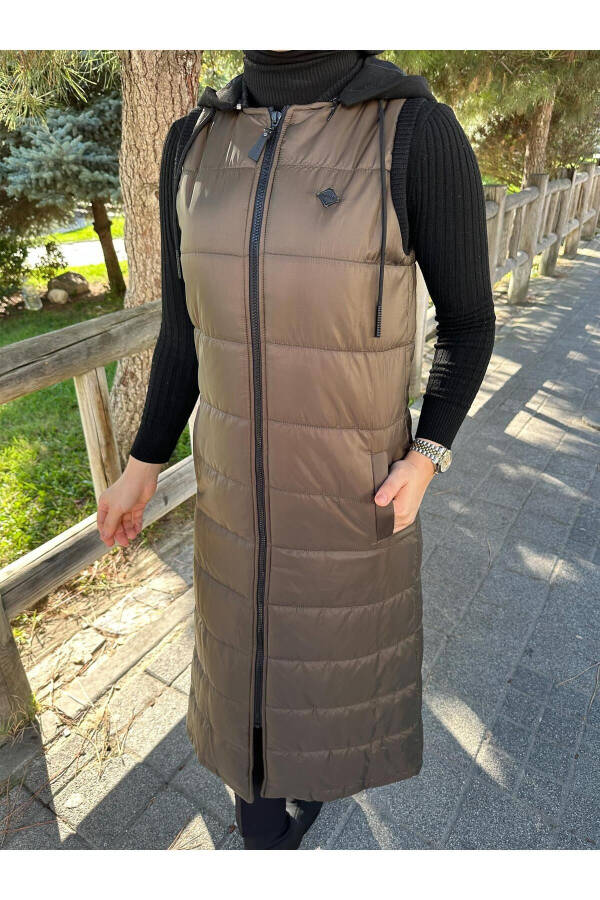 Puffy Quilted Fiber Filled Women's Winter Long Sports Vest 50007 - 4