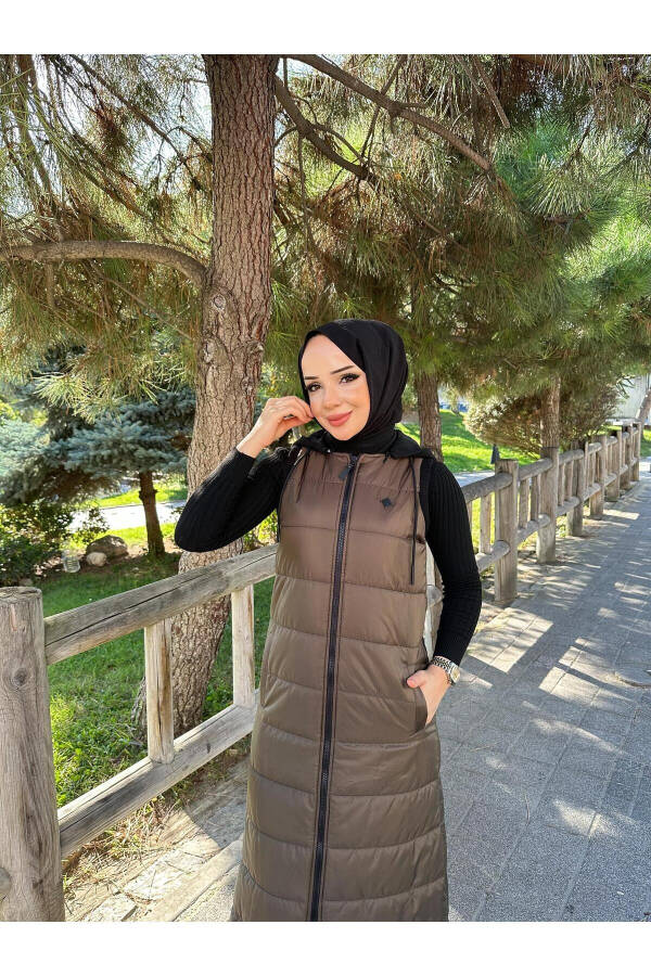 Puffy Quilted Fiber Filled Women's Winter Long Sports Vest 50007 - 5