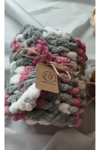 Puffy Scarf 100% Hand Knitted 200 * 22 Cm. COLOR 6070 - COLOR 6070 - 1