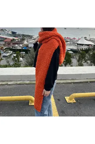 Puffy soft scarf-Brick - LALA (1)