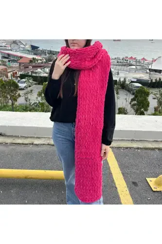 Puffy soft scarf - Fuchsia - 1