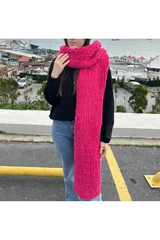Puffy soft scarf - Fuchsia - LALA