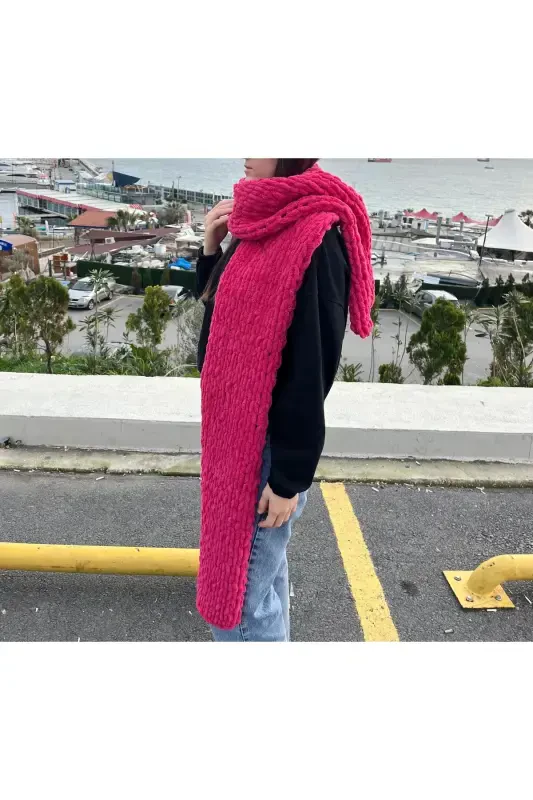 Puffy soft scarf - Fuchsia - 2
