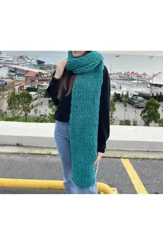 Puffy soft scarf-Green - 1