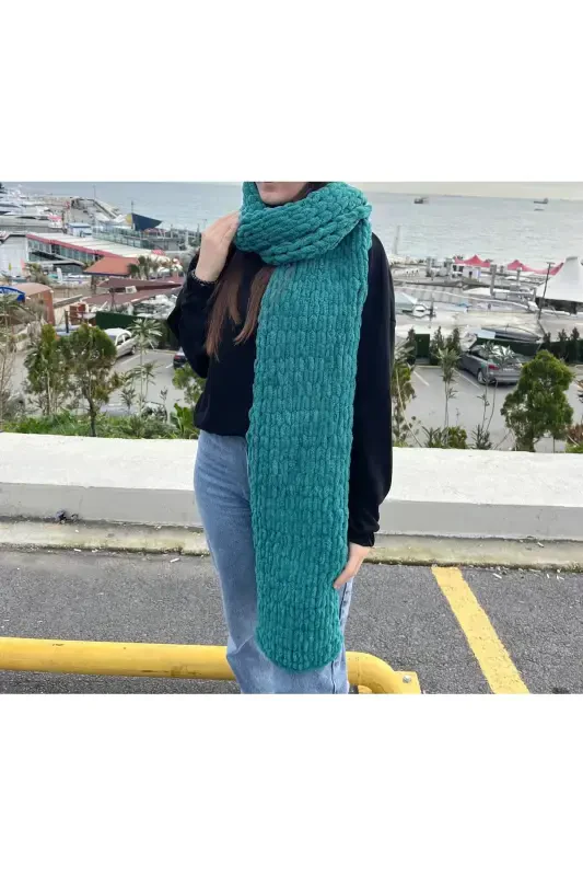 Puffy soft scarf-Green - LALA