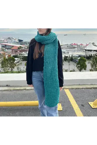 Puffy soft scarf-Green - 3