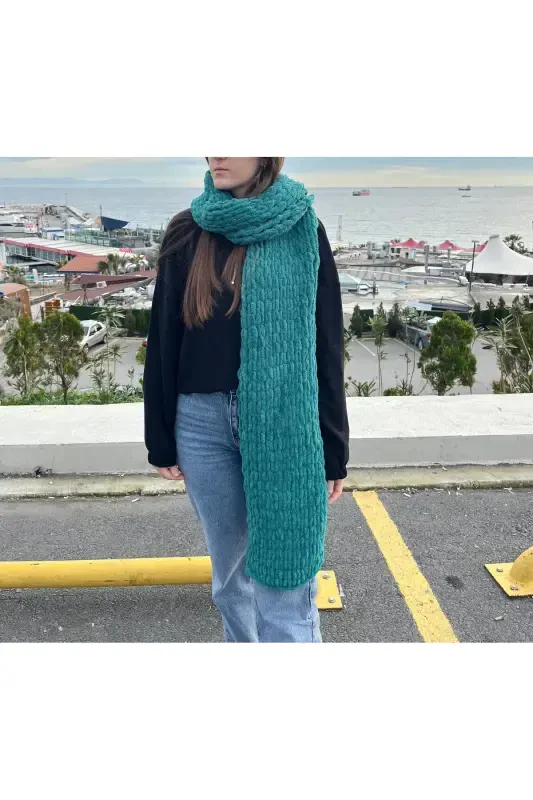Puffy soft scarf-Green - 3