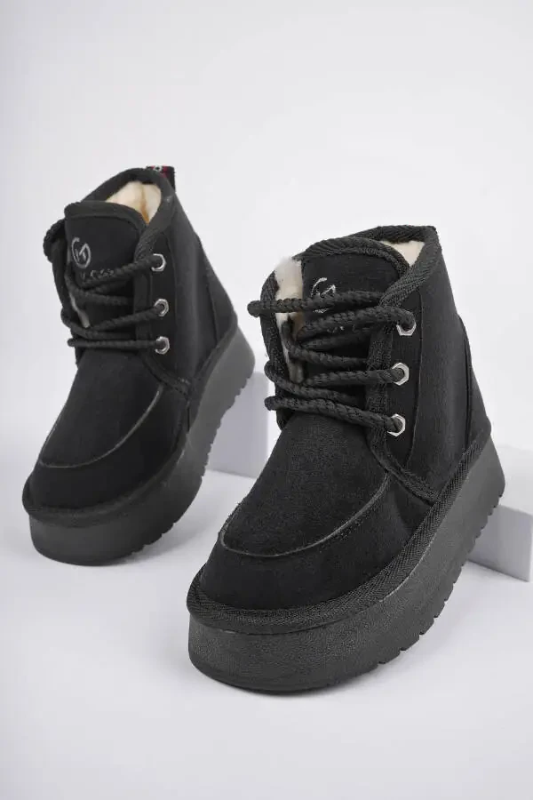 PUFFY, теплые и комфортные мини-ботинки с толстой подошвой и меховой подкладкой. - 1