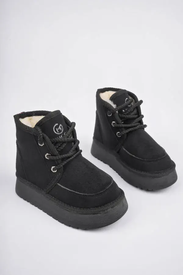 PUFFY, теплые и комфортные мини-ботинки с толстой подошвой и меховой подкладкой. - 2