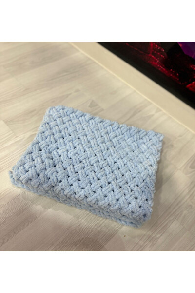 Puffy Yarn Girl Boy Baby Blanket - 1