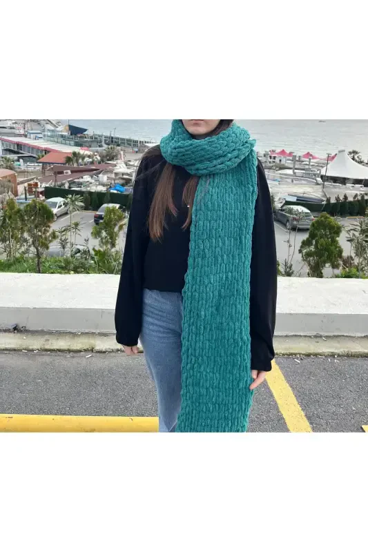 Puffy yumoş atkı-Yeşil - 2