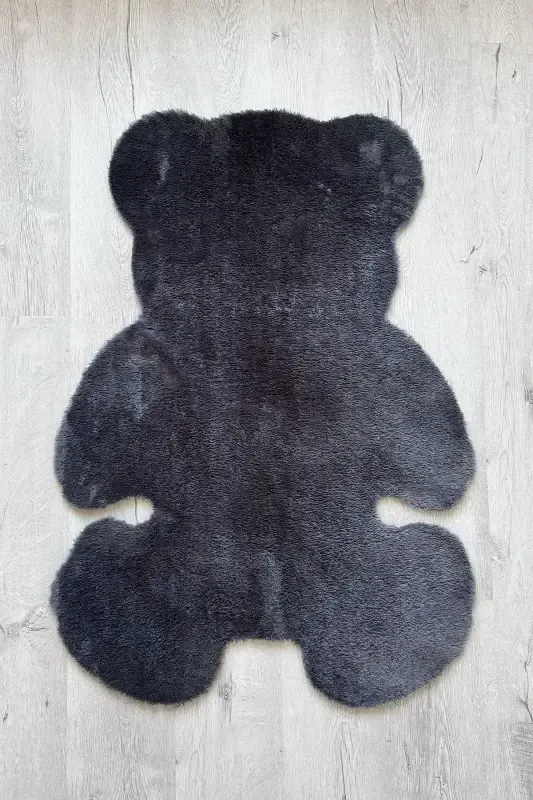 Pufi Soft Plush Bear Rug Carpet Kids Room Baby Room Living Room Carpet-Anthracite - 5