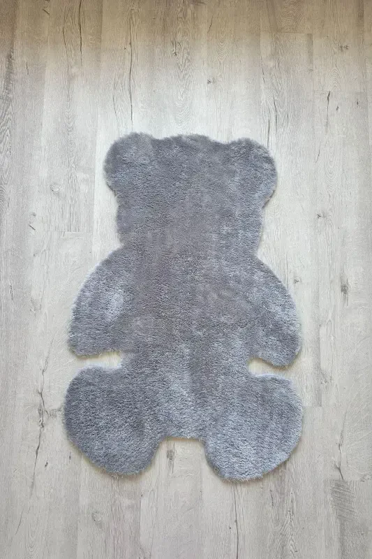 Pufi Soft Plush Bear Rug Carpet Nursery Baby Room Living Room Carpet-Gray - 4