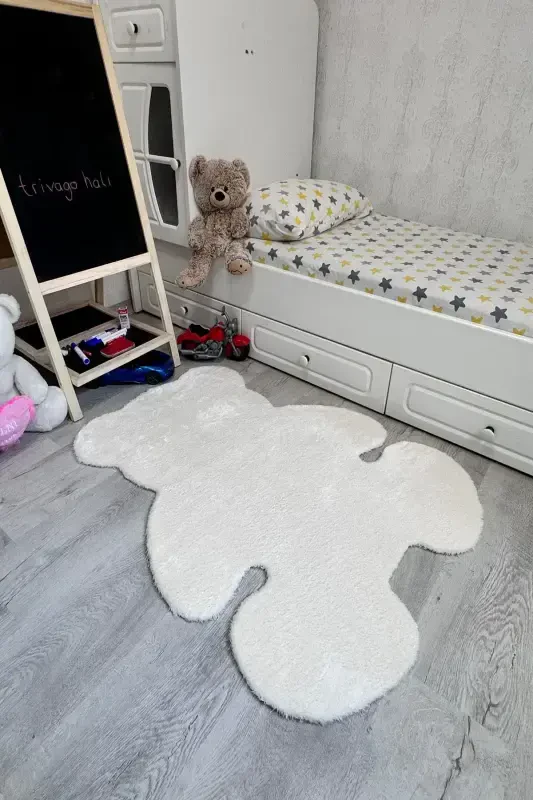 Pufi Soft Plush Teddy Bear Rug Carpet for Kids Room Baby Room Living Room Rug-Cream - Modazone