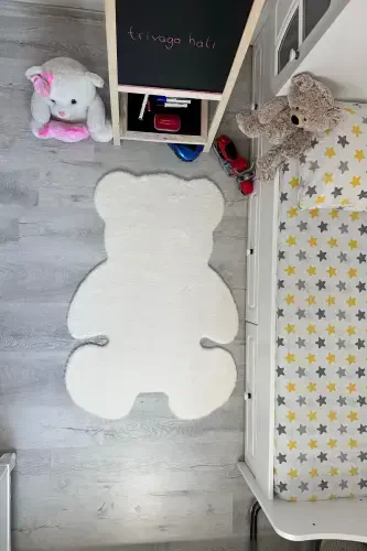 Pufi Soft Plush Teddy Bear Rug Carpet for Kids Room Baby Room Living Room Rug-Cream - Modazone (1)