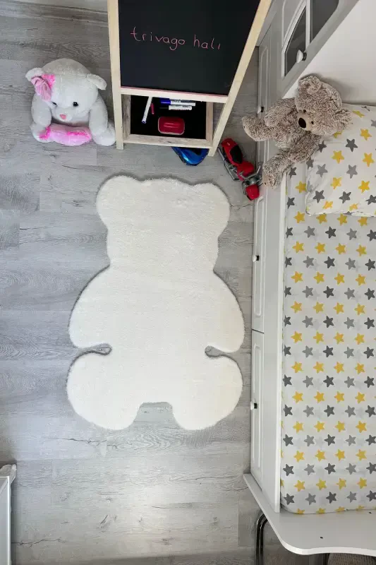 Pufi Soft Plush Teddy Bear Rug Carpet for Kids Room Baby Room Living Room Rug-Cream - 2