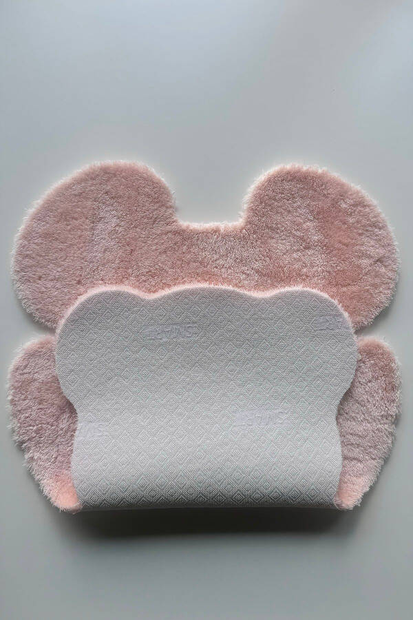 Pufi Yumuşak Peluş Ayıcık Halı Post Çocuk Odası Bebek Odası Oturma Odası Halısı - Pembe - 11