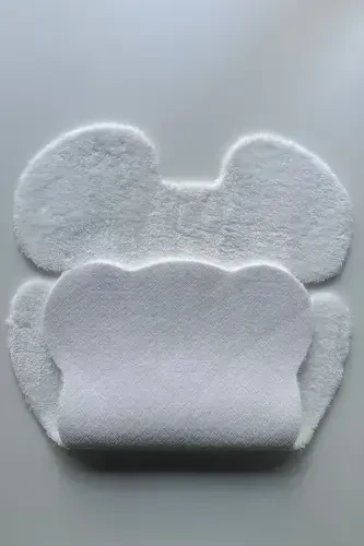 Pufi Yumuşak Peluş Ayıcık Halı Post Çocuk Odası Bebek Odası Oturma Odası Halısı-Beyaz - 5