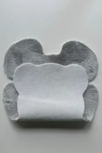 Pufi Yumuşak Peluş Ayıcık Halı Post Çocuk Odası Bebek Odası Oturma Odası Halısı-Gri - 5