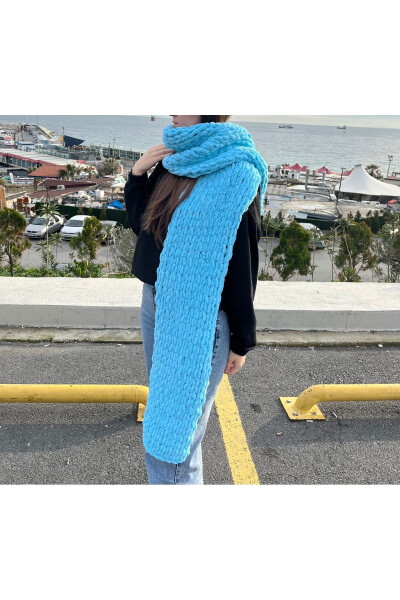 Puffy yumoş atkı-Mavi - LALA (1)