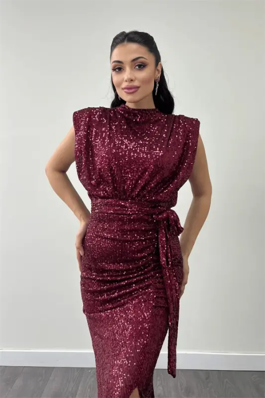 Pul Payet Mato Büzgü Tafsilotli Kechki Libos - BORDO - 3