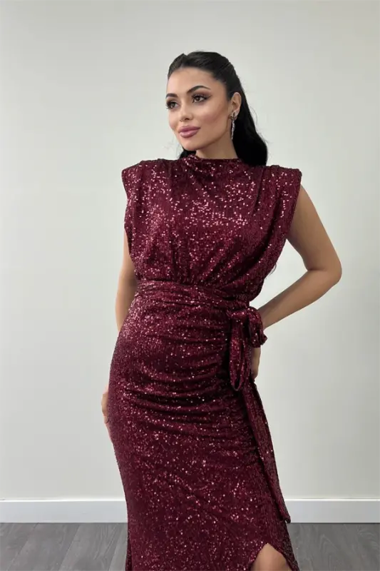 Pul Payet Mato Büzgü Tafsilotli Kechki Libos - BORDO - 4