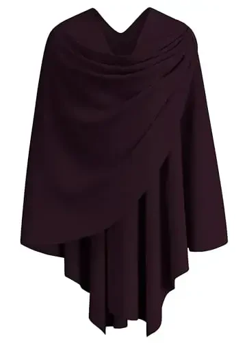 PULI Ayollar katta o'lchamdagi old tomoni kesishgan pancho sviter o'rami, trikotajdan ishlangan elegant shol ro'mol, kuz va qish uchun yopinchiq - PULI