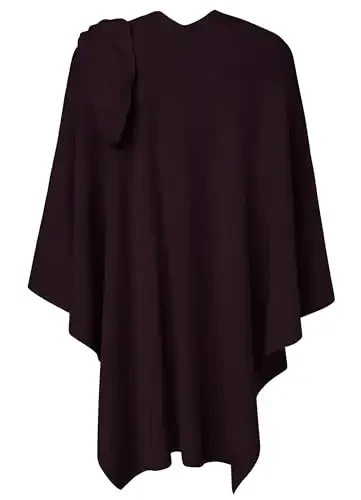 PULI Ayollar katta o'lchamdagi old tomoni kesishgan pancho sviter o'rami, trikotajdan ishlangan elegant shol ro'mol, kuz va qish uchun yopinchiq - 6