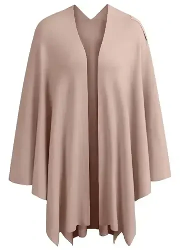 PULI Ayollar Katta Oʻlchamli Old Tomonidan Kesishgan Poncho Sviter Oʻrash Ustki Kiyim Trikotaj Elegant Roʻmol Kapalak Kuz Qish uchun - 5