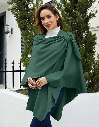 PULI Ayollar Katta Oʻlchamli Oldi Kesishimli Poncho Sviter Oʻrami Toʻqilgan Elegant Roʻmol Kepkasi Kuz Qish uchun - 2