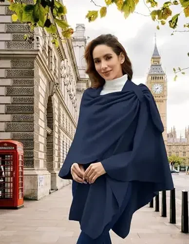 PULI Ayollar katta old tomoni kesilgan poncho sviter o'rami To'qilgan nafis ro'mol Kapalak kuz qish uchun - PULI (1)