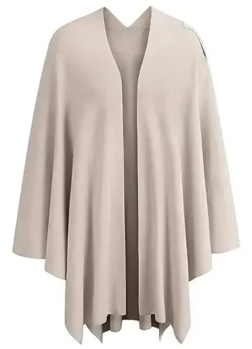 PULI Ayollar Katta Old tomoni o'ralgan Poncho Sviter To'plami Trikotaj Elegant Ro'mollar Yelkali плащ Kuzgi Qish uchun - 4