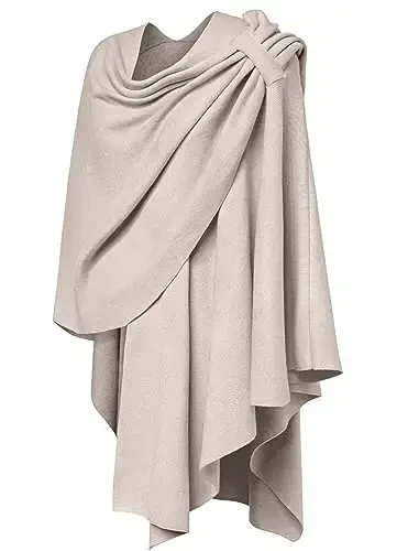 PULI Ayollar Katta Old tomoni o'ralgan Poncho Sviter To'plami Trikotaj Elegant Ro'mollar Yelkali плащ Kuzgi Qish uchun - 5