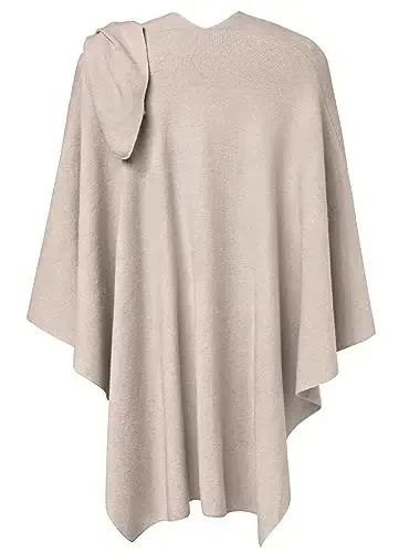 PULI Ayollar Katta Old tomoni o'ralgan Poncho Sviter To'plami Trikotaj Elegant Ro'mollar Yelkali плащ Kuzgi Qish uchun - 6