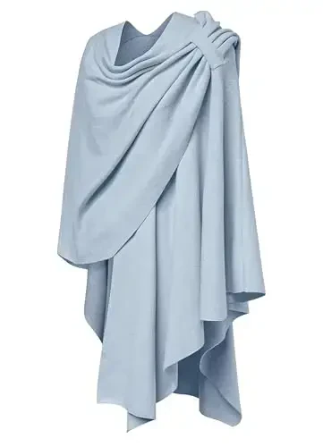 PULI Ayollar Katta Old X Poncho Sviter O'rash Topper Trikotaj Elegant Shollar Ro'mol Kuz Qish uchun - 6