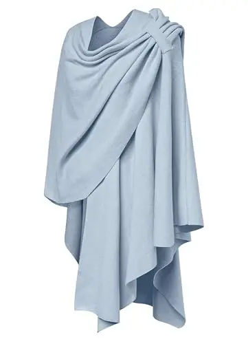 PULI Ayollar Katta Old X Poncho Sviter O'rash Topper Trikotaj Elegant Shollar Ro'mol Kuz Qish uchun - 6
