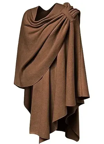 PULI Ayollar Katta Old X Poncho Sviter O'rash Topper Trikotaj Zamonaviy Ro'mol Kapalak Kuz Qish uchun - 4